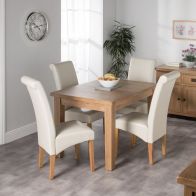 See more information about the Cotswold Oak Dining Table Set With 4 Cream London Wave Back Chairs