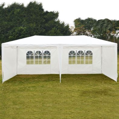 See more information about the Essentials Garden Party Tent by Croft with a 3 x 6M White Canopy