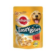 See more information about the Pedigree Tasty Minis Dog Treats Cheese & Beef 140g