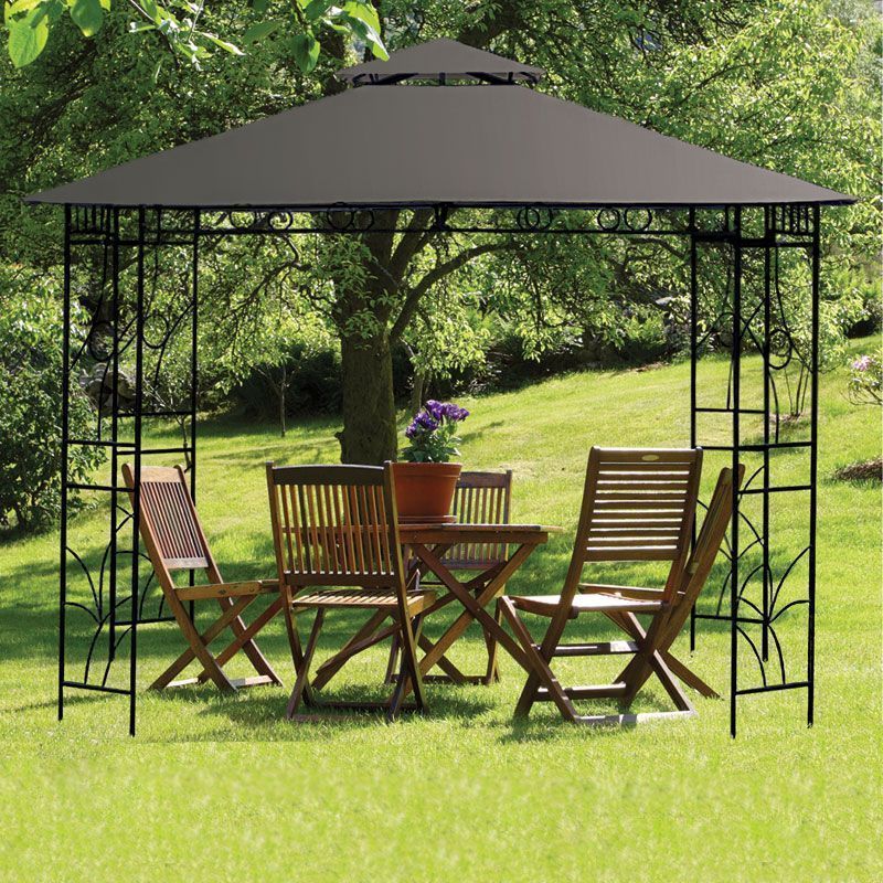 Merion Garden Replacement Gazebo Cover by Croft - 3 x 3M Charcoal