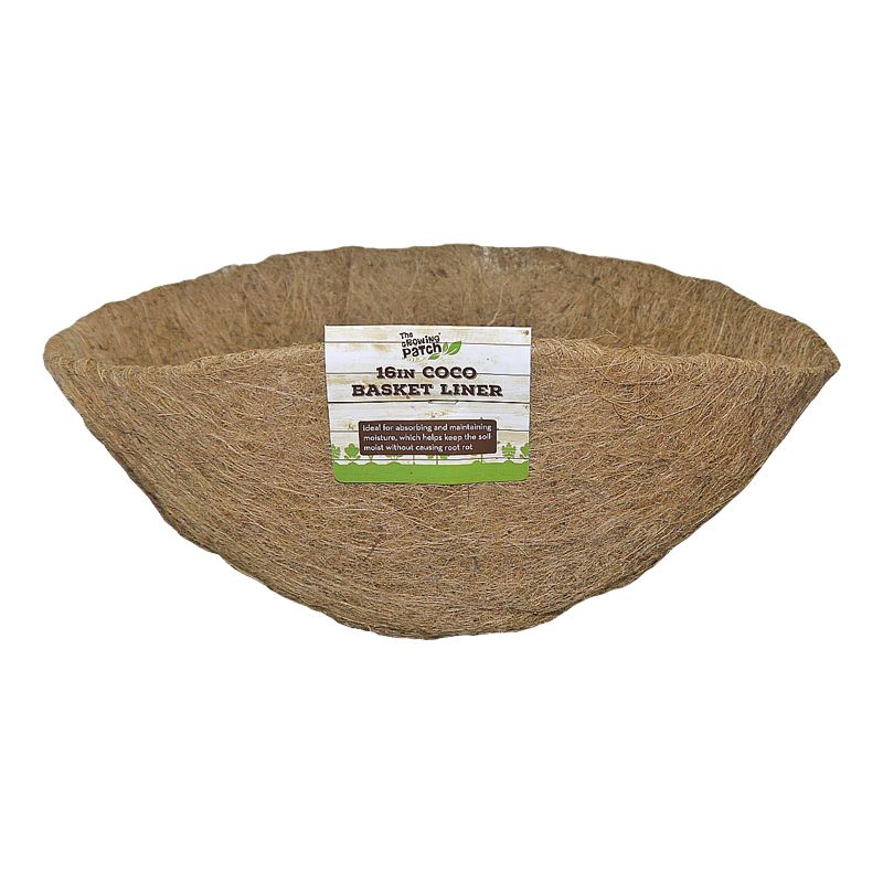 Growing Patch 16 Inch Coco Moulded Hanging Basket Liner