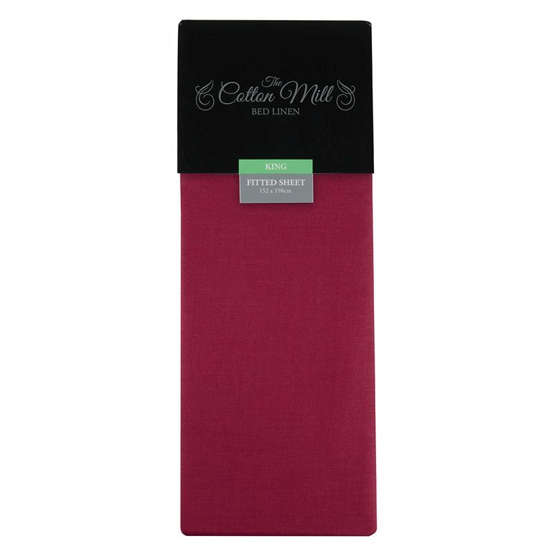Cotton Mill Raspberry King Poly Cotton Fitted Sheet