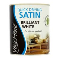 See more information about the Your Home Quick Dry Satin Paint 750ml - Brilliant White