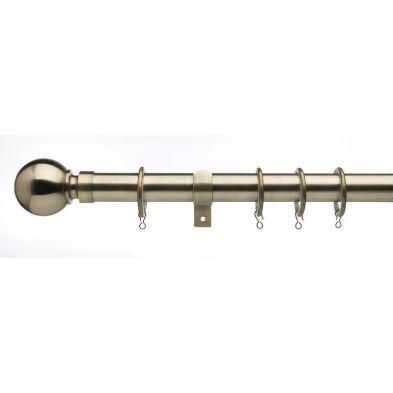 Universal Curtain Pole With Brass Ball Finials 25/28mm 180-320cm