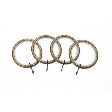 Universal 19mm Antique Brass Metal Curtain Rings 4 Pack