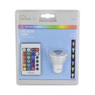 Crystalite 3w Colour Changing LED GU10 Lamp with Remote (GU10 CAP)