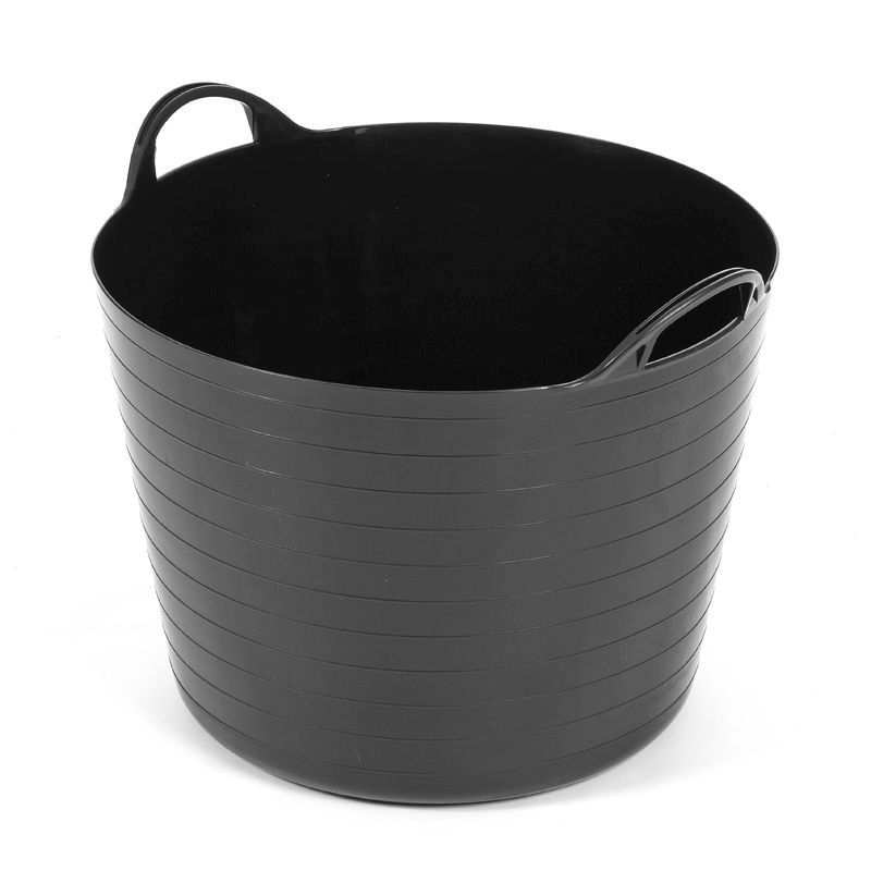 Plastic Bucket 40 Litres - Black Flexi Tub by Strata