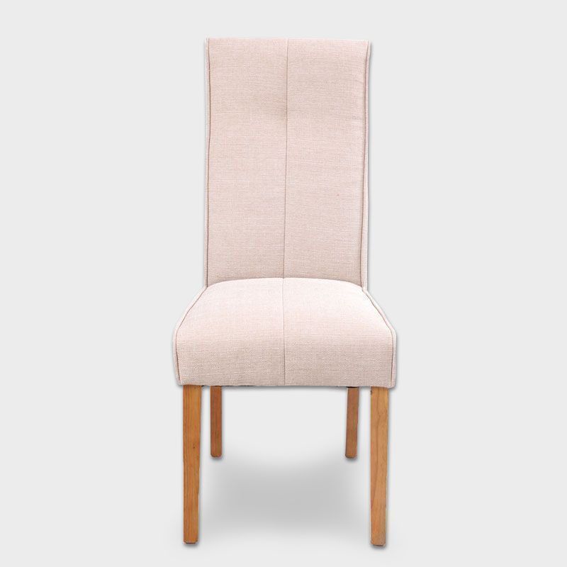 Milan Dining Chair Wood & Fabric Cream