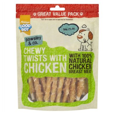 See more information about the Good Boy Chewy Twists With Chicken Jumbo Pack 320g