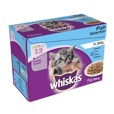Whiskas Wet Kitten Food Fish Selection 12 Pouches