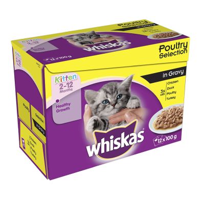 Whiskas Wet Kitten Food Poultry Selection 12 Pouches