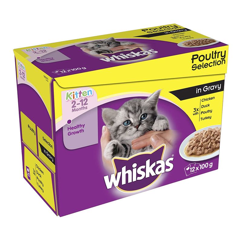 Whiskas Wet Kitten Food Poultry Selection 12 Pouches