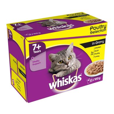 Whiskas Wet Mature Cat Food Poultry Selection 12 Pouches