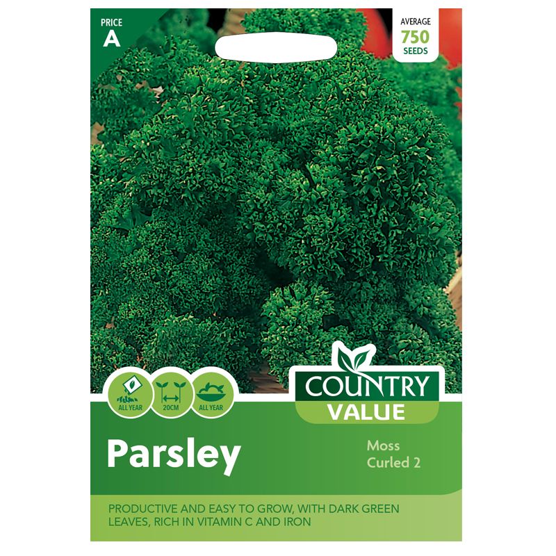 Country Value Parsley Moss Curled 2 Seeds
