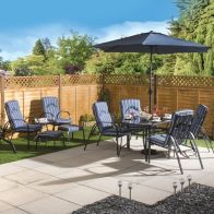 See more information about the Croft Hartwell 11 Piece Patio Garden Furniture Set Blue