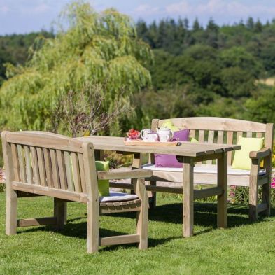 Emily Garden Table and 2 Benches Set