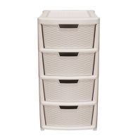 See more information about the 135L Simply Rattan 4 Drawer Plastic Storage Tower Mushroom