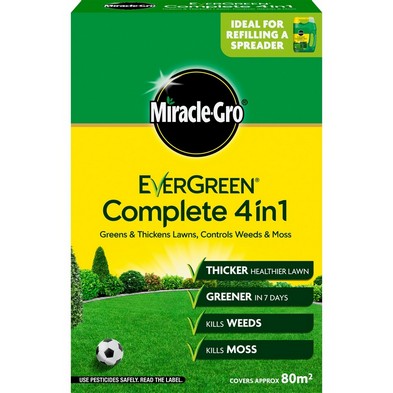 See more information about the Miracle Gro 2.8kg 4-in-1 Complete Lawn Feed - 80 Square Metres Coverage