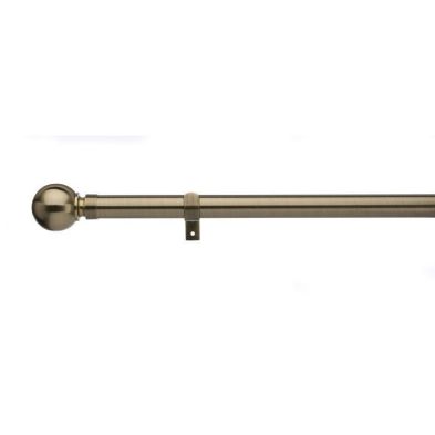 Universal Antique Brass Eyelet Curtain Pole with Ball Finials28mm 2.4m
