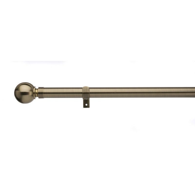 Universal Antique Brass Eyelet Curtain Pole with Ball Finials 28mm