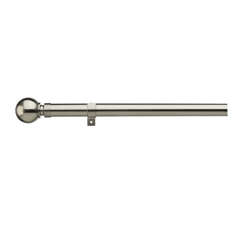 Universal Satin Steel Eyelet Curtain Pole with Ball Finials 28mm 1
