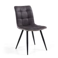 See more information about the Pair of Contemporary Panel Back Dining Chairs Dark Grey - Grey Rear