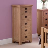 See more information about the Cotswold Oak Tall Chest of drawers Natural 5 Drawers