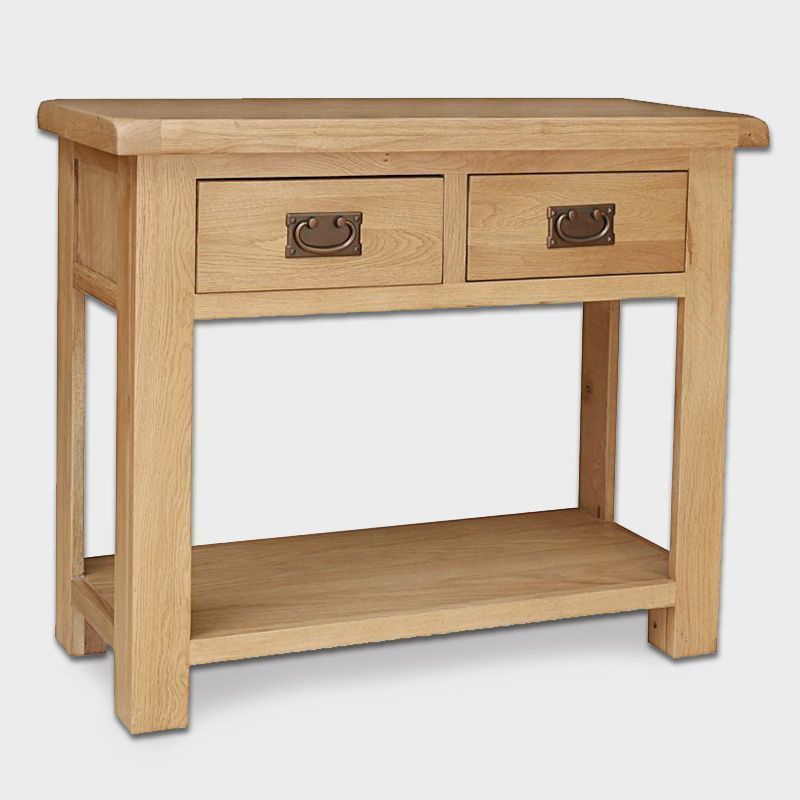 Cotswold Console Table Oak 2 Drawer