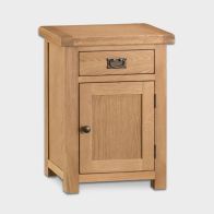 See more information about the Cotswold Oak Side Table Natural 1 Door 1 Drawer