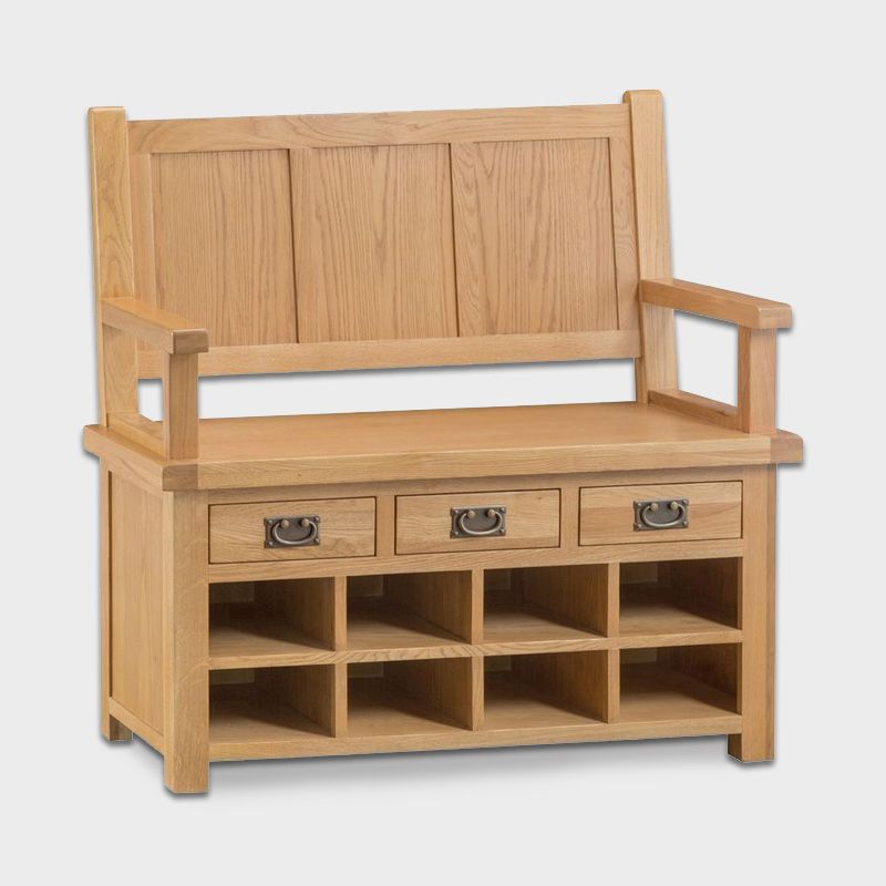 Cotswold Hall Bench Oak 3 Drawer