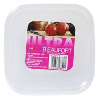 See more information about the 4 x Plastic Food Containers Square 1.25 Litres - Clear by Beaufort