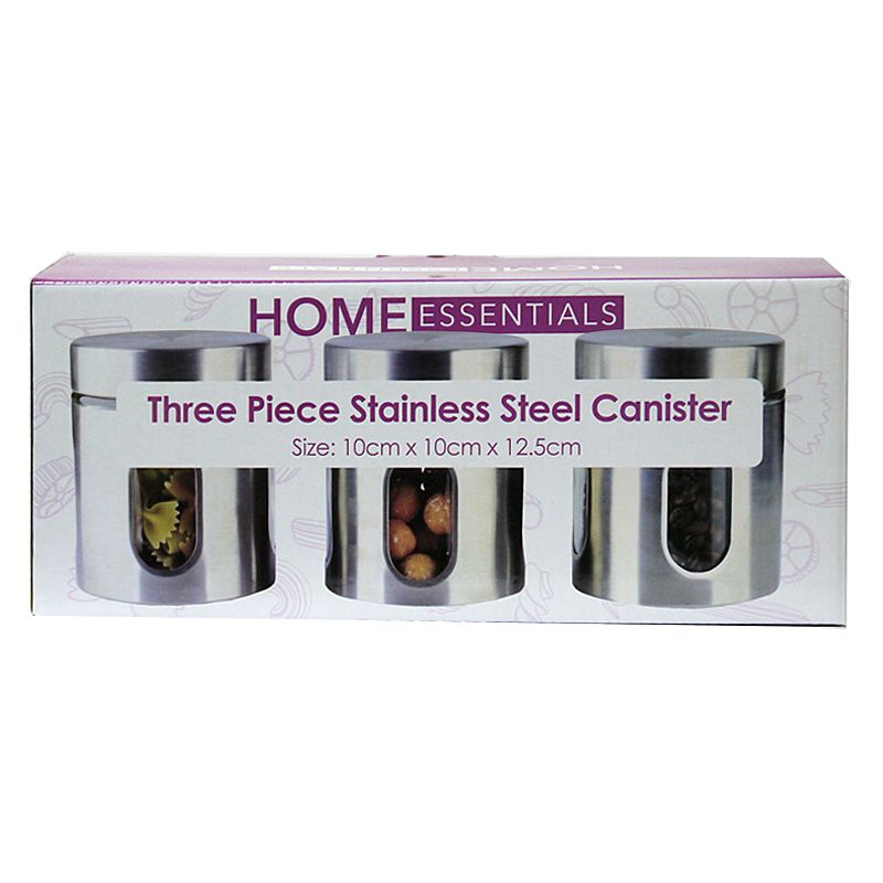 3 Piece Stainless Steel Storer Cannister Set