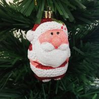 See more information about the 4 Pack Of Glitter Santa Hanging Christmas Tree Ornaments