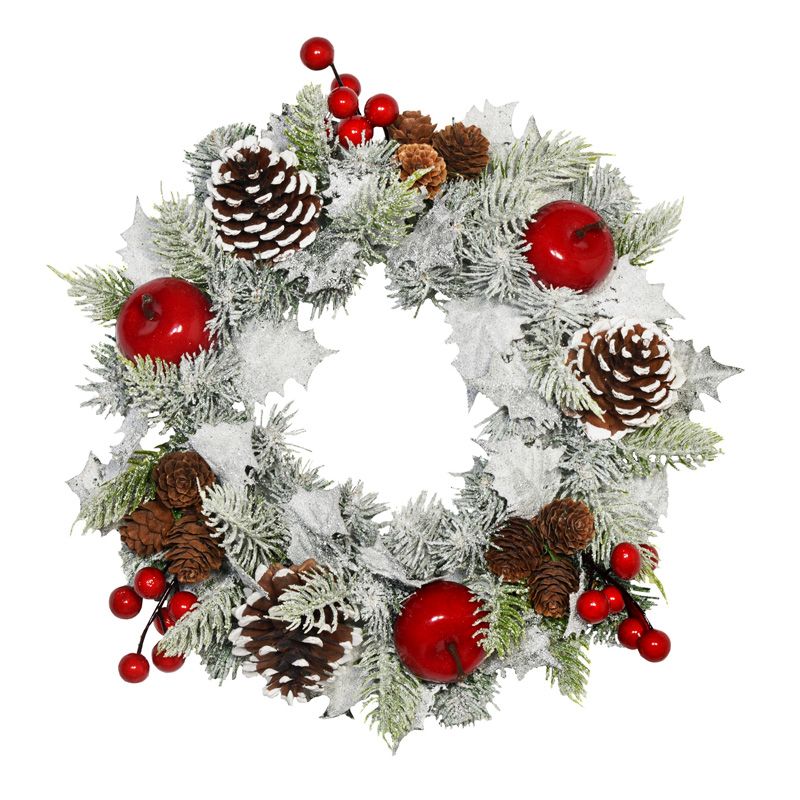 Frosted Christmas Wreath White 30cm