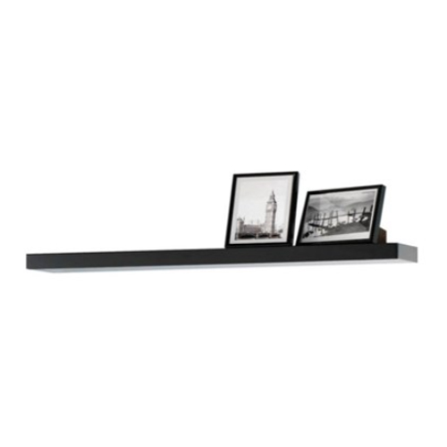 80cm Black High Gloss Floating Shelf
