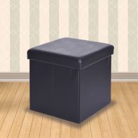 See more information about the Secreto Storage Ottoman Black & Faux Leather Small