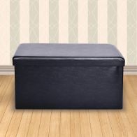 See more information about the Secreto Storage Ottoman Black & Faux Leather Large