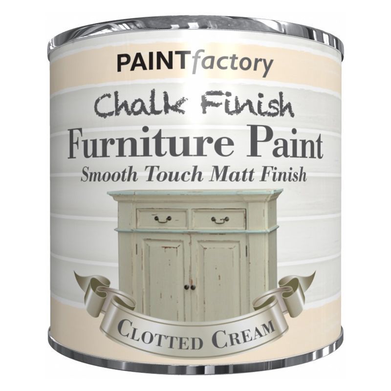 Paint Factory Chalk Finish Furniture Matt Paint 250ml - Clotted Cream