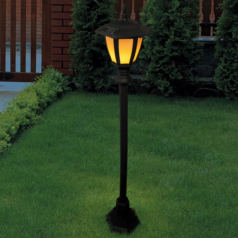 Bright Garden Solar Flame Lamp Post, Solar Garden Post Lights Uk