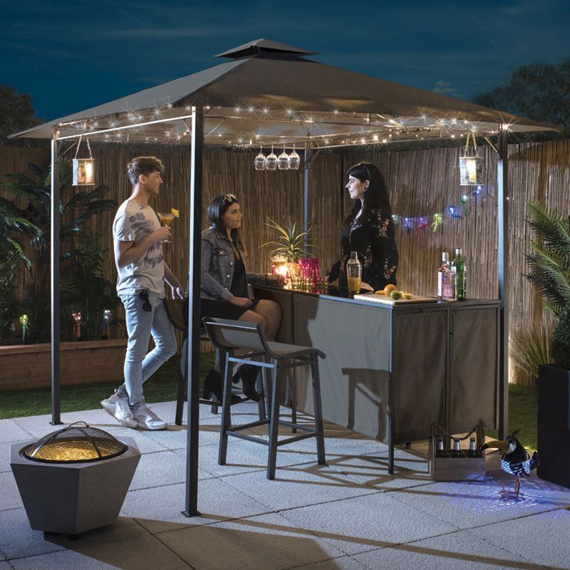 Newmarket Garden Gazebo by Croft with a 2.45 x 2.45m Charcoal Canopy
