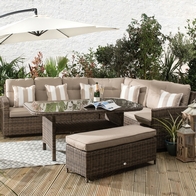 See more information about the Moreton Corner Sofa Patio Conservatory Rattan Dining Set