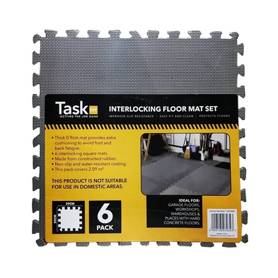 6 Pack Of Black EVA Foam Floor Tile