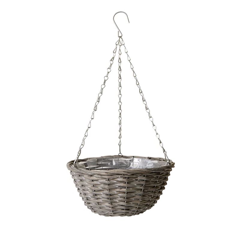 Willow Hanging Basket Grey Washed 30cm