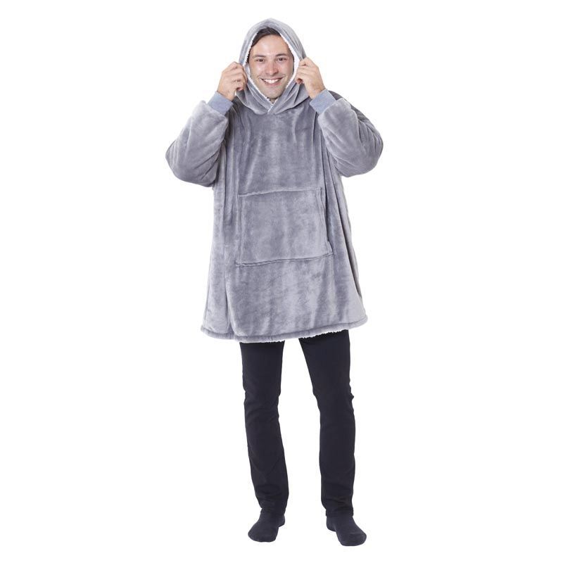 Buy Eskimo Grey Sherpa Lined Blanket Hoodie - Online at Cherry Lane