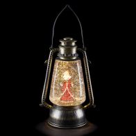 See more information about the LED White Animated Bronze Lantern With Santa Scene Ornament 23cm