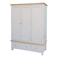 See more information about the Lucerne Oak Grey 3 Door 2 Drawer Triple Wardrobe