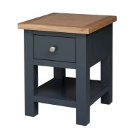 See more information about the Lucerne Oak Blue 1 Drawer Lamp Side Table