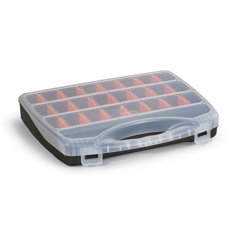 Plastic Organiser 23 Compartments 48cm - Black & Clear by Essentials