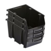 See more information about the 3 x Plastic Organisers 3 Compartments 4.6 Litres - Black by Essentials