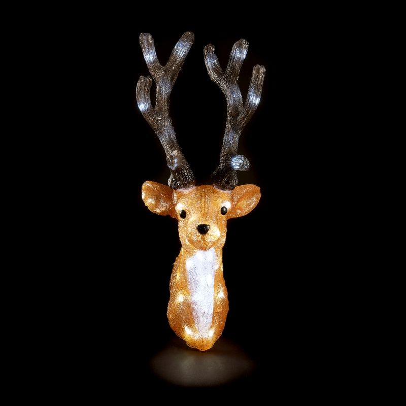 Acrylic Christmas Deer Decoration - 40 White LEDs